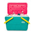 Igloo - Retro Jade 25 Qt Lunch Picnic Basket Cooler Dark Jade Bold Magenta Livewire Yellow Disc