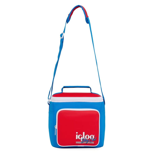 Igloo Retro Square Lunch Bag, Insulated 9 Can Cooler Bag with Shoulder Strap and Front Zip Pocket