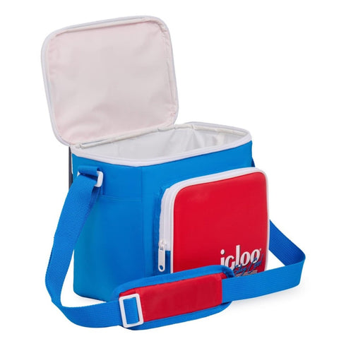 Igloo Retro Square Lunch Bag, Insulated 9 Can Cooler Bag with Shoulder Strap and Front Zip Pocket