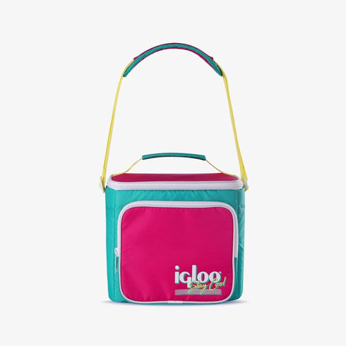 Igloo Retro Square Lunch Bag, Insulated 9 Can Cooler Bag with Shoulder Strap and Front Zip Pocket