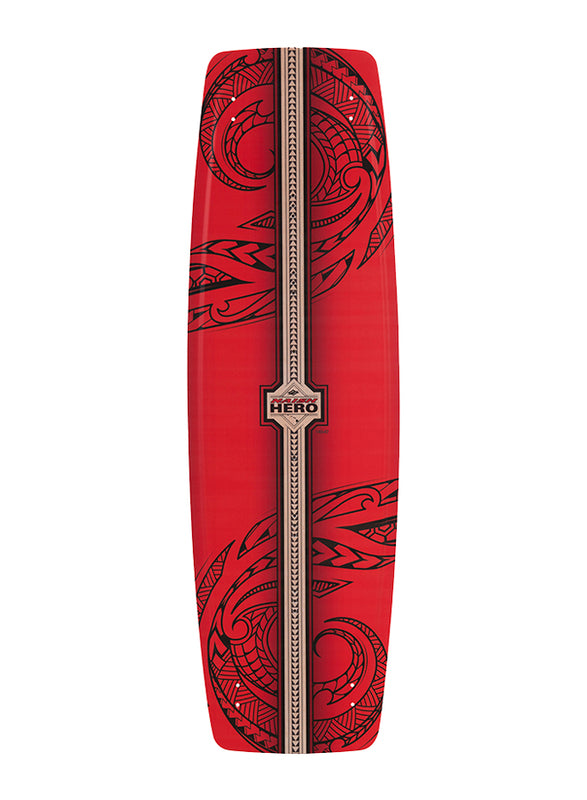 Naish S26 Hero 140 kiteboard, a wide, easy-handling twintip board specifically designed for beginner kiteboarders and fast progression.