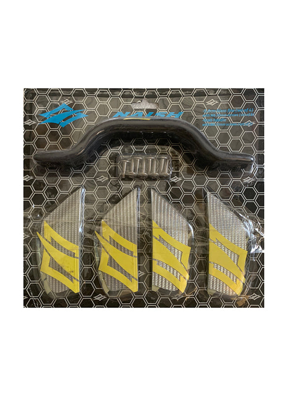 Naish glass TT fin set, a set of durable G-10 or fiberglass fins used on twintip kiteboards for stability and precision riding.