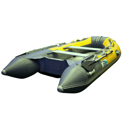 Inflatable Boat with Aluminum Floor, 0.9mm–1.2mm Reinforced PVC Construction, Stable Motor-Ready Dinghy for Fishing, Touring, and Water Sports