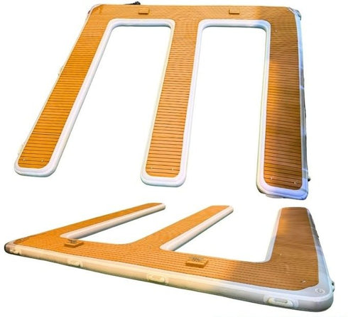 Inflatable Jet Ski Parking Station 4.9 x 4.3 m, Floating Double Jet Ski Dock with EVA Deck and Electric Pump