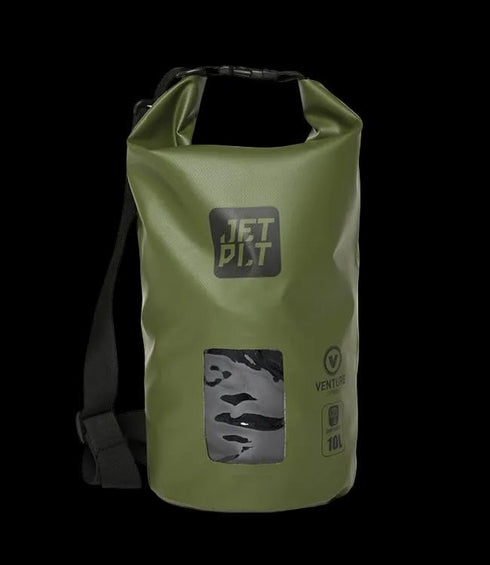 Jetpilot Venture 10L Drysafe Backpack, Roll Top Waterproof Dry Bag in Recycled 600D PET with Window Pocket