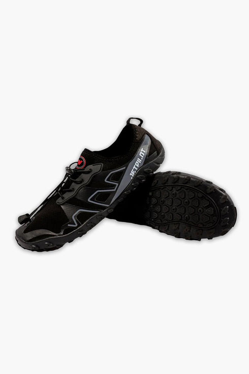 Jetpilot Venture Explorer Shoe Black, Slip On Water Shoe with Drainage Rubber Sole and Bungee Cinch