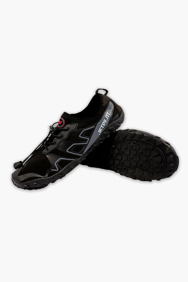 Jetpilot Venture Explorer Shoe Black, Slip On Water Shoe with Drainage Rubber Sole and Bungee Cinch