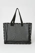 Jetpilot Venture Mesh Tote Black, 38L Polyester Mesh Beach and Boat Bag with Webbing Handles