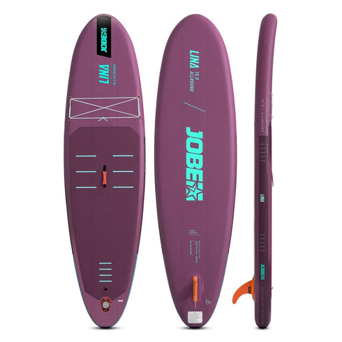 Jobe Aero Lina SUP Lite Board 10.0 Package Purple, Beginner Inflatable Paddle Board with Pump and Paddle