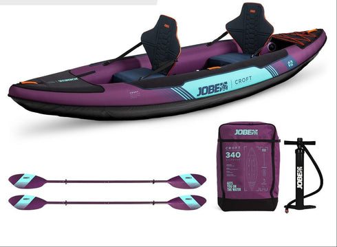 Jobe Croft Inflatable Kayak, Lightweight 2-Person Kayak for Touring & Watersport