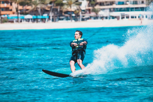 Jobe Hemi Combo Waterskis, Beginner - Friendly Water Ski Pair with Bindings for Learning