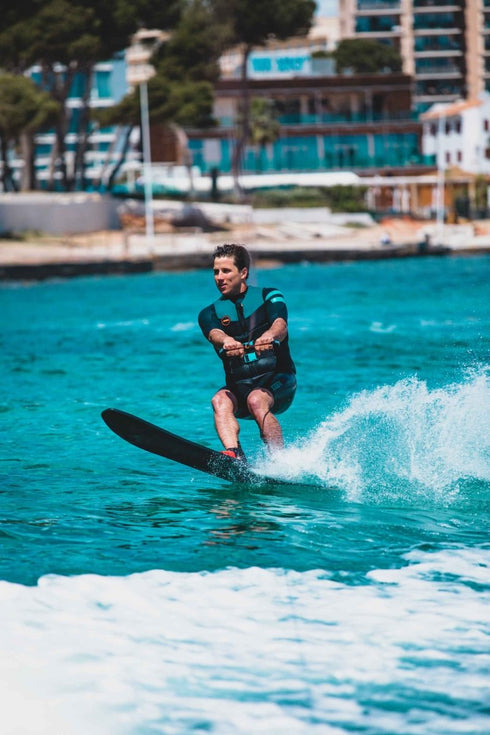 Jobe Hemi Combo Waterskis, Beginner - Friendly Water Ski Pair with Bindings for Learning