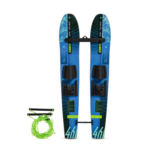 Jobe Hemi Trainers Waterskis 46 inch for Kids, Beginner Trainer Skis with Rope, Handle and Stabilizing Bar