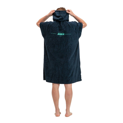 Jobe Poncho Blue, Quick Dry Organic Cotton Changing Towel Poncho for Beach, Boat and Watersports