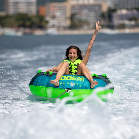 Jobe Rumble Towable 1P, High-Speed Single Rider Inflatable Tube for Thrilling Water Fun