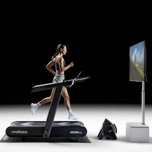 Runner training on the Wahoo KICKR RUN smart treadmill