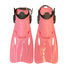 Kids Diving Fins in Pink, Adjustable Open Heel Swim Fins for Children, Sizes XS 27 to 30 and M 38 to 41