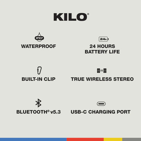 Skullcandy Kilo Wireless Bluetooth Portable Speaker – Compact and Powerful Sound with Carabiner Clip
