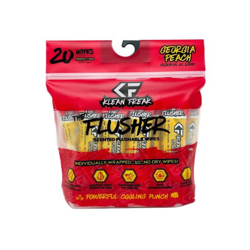 Klean Freak The Flusher 20 Pack, Individually Wrapped Flushable Wipes with Aloe and Vitamin E for Travel