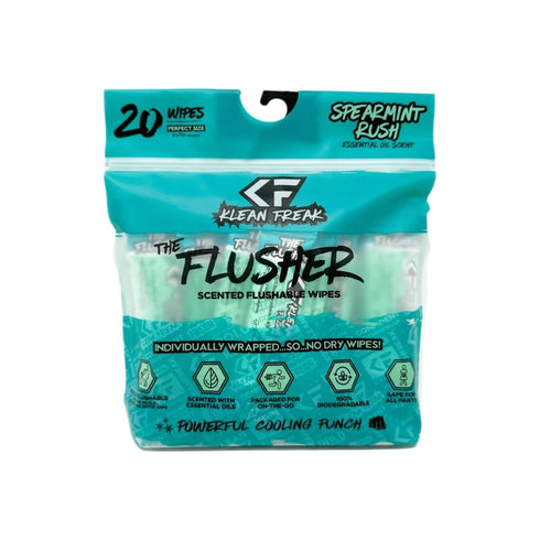 Klean Freak The Flusher 20 Pack, Individually Wrapped Flushable Wipes with Aloe and Vitamin E for Travel