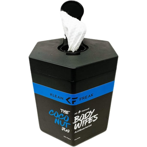 Klean Freak The Jug Body Wipes, 120 Oversized No-Rinse Shower Wipes in Resealable Container for Gym and Camp