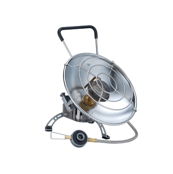 Kovea Fireball Compact Camping Heater, a small, portable gas-powered heater for supplementary warmth in cold weather.