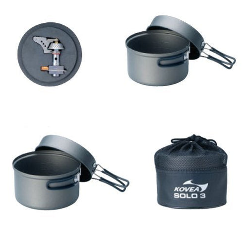 Kovea Solo3 Compact Cook Set - Minimalist & Efficient Cookware for Backpackers