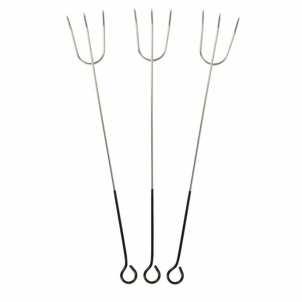 La Hacienda 3-Piece Toasting Fork, a set of three long forks perfect for toasting marshmallows and other campfire snacks.