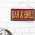 La Hacienda Bar and Grill Wall Sign, Embossed Metal Hanging Sign for Garden Bar, Patio and Outdoor Kitchen