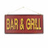La Hacienda Bar and Grill Wall Sign, Embossed Metal Hanging Sign for Garden Bar, Patio and Outdoor Kitchen