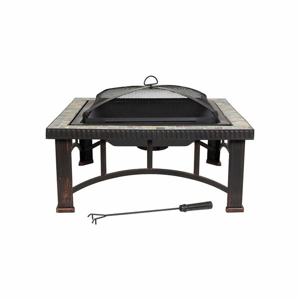 La Hacienda Delos Firepit, an elegant and practical outdoor firepit solution with a modern shape.