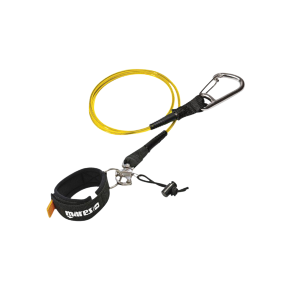 Mares freediving safety lanyard with wrist strap and snap hook
