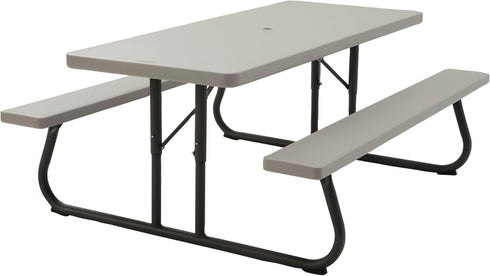 Lifetime 72" (6 ft) Folding Picnic Table - High - Density Polyethylene (HDPE), Weather Resistant - Heavy - Duty for Outdoor Patio and Family Meals