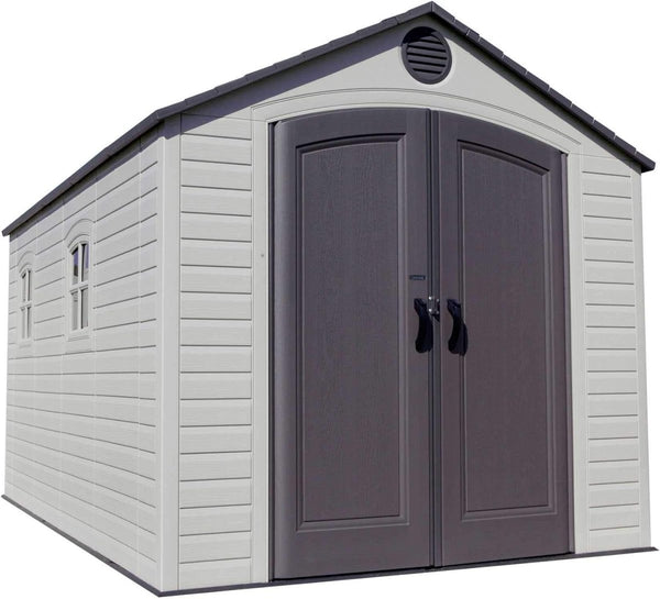 Lifetime 8 ft x 5 ft Outdoor Storage Shed - HDPE Walls, Steel Reinforced, Lockable Entry - Durable Solution for Garden Tools and Equipment