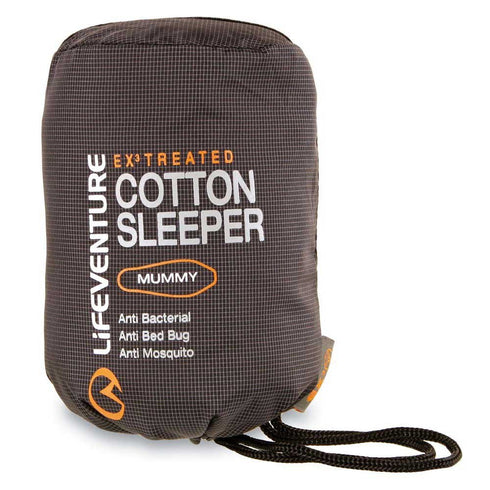 Lifeventure Exa Cotton Travel Sleeping Liner - Breathable & Comfortable Sleep Accessory