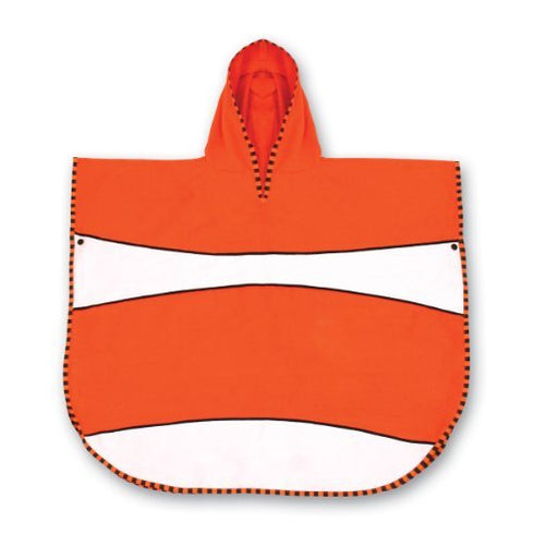 LittleLife Clownfish Kids’ Pool Towel Poncho, Lightweight Absorbent Towel Poncho for Kids’ Water Activities