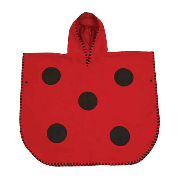 LittleLife Poncho Ladybird, Quick - Dry Hooded Towel Wrap for Kids' Water Adventures