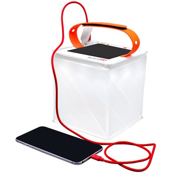 LuminAID PackLite Titan 2-in-1 Power Lantern, a high-capacity solar-inflatable light that also charges devices via USB.