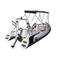 Luxury RIB Boat with Teak Floor and Fiberglass Hull, Console, Sunshade and Stainless Steel Roll Bar