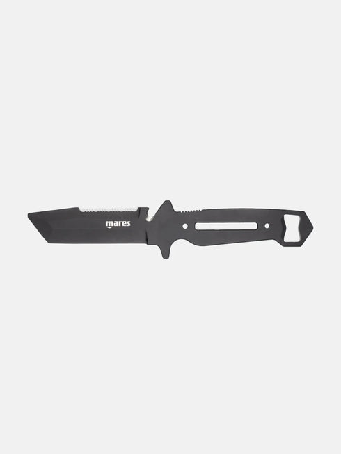 Mares Maximus Dive Knife, 440 Stainless Steel PVD Coated Scuba Knife with Line Cutter and Cordura Sheath
