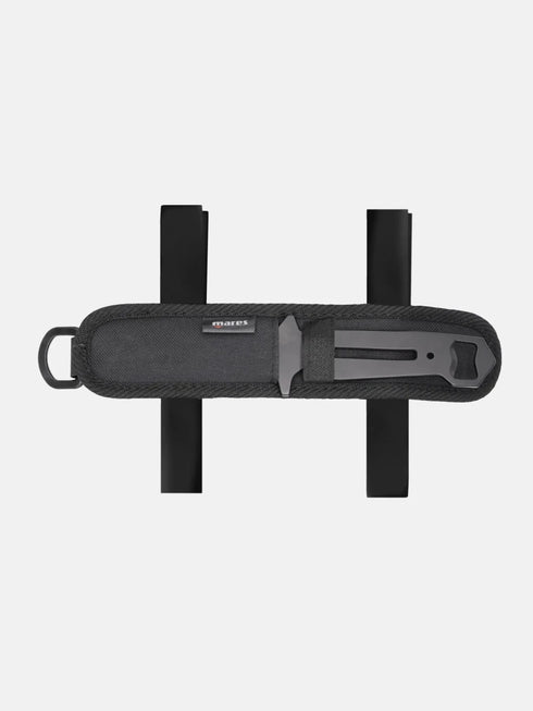 Mares Maximus Dive Knife, 440 Stainless Steel PVD Coated Scuba Knife with Line Cutter and Cordura Sheath