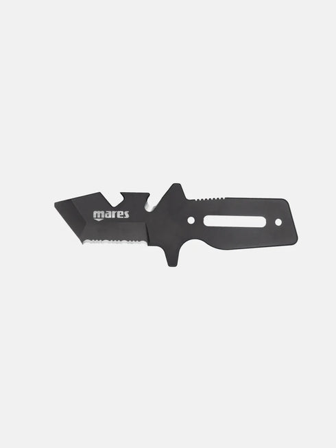 Mares Neutron Dive Knife, Compact 137 mm PVD Coated Stainless Scuba Knife with Line Cutter and Sheath
