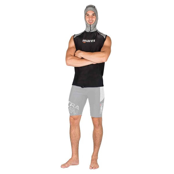 Mares Ultraskin men's sleeveless hooded undersuit on model