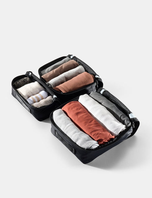 Matador Packing Cube Set 3-Pack, 7.5 L, 5 L and 2.5 L Travel Packing Cubes with Mesh Windows and YKK Zippers