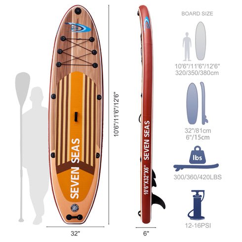 Meander Inflatable Stand Up Paddle Board, iSUP Package with Paddle, Pump, Leash and Dry Bag