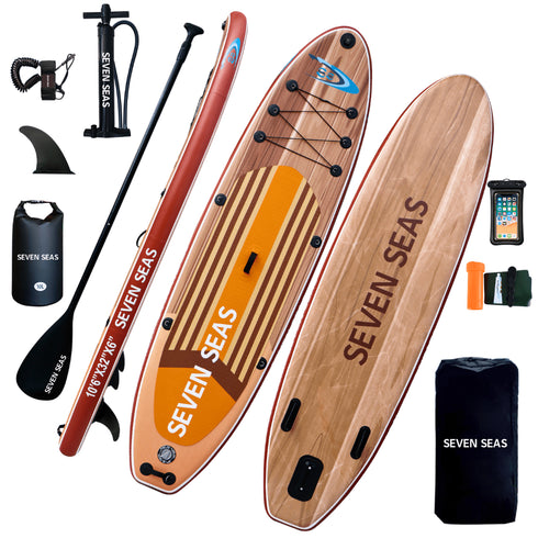 Meander Inflatable Stand Up Paddle Board, iSUP Package with Paddle, Pump, Leash and Dry Bag