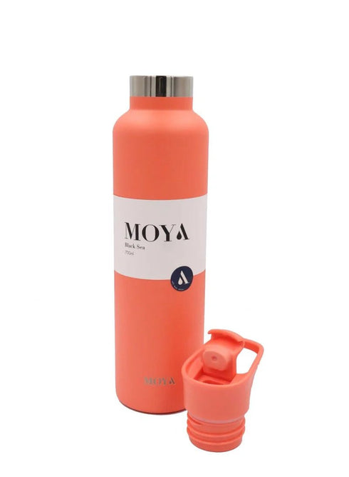 Moya "Black Sea" 700ml Insulated Sustainable Water Bottle Spout Lid