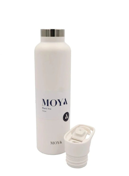 Moya "Black Sea" 700ml Insulated Sustainable Water Bottle Spout Lid