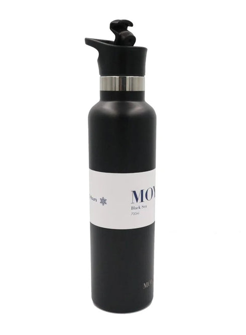Moya "Black Sea" 700ml Insulated Sustainable Water Bottle Spout Lid