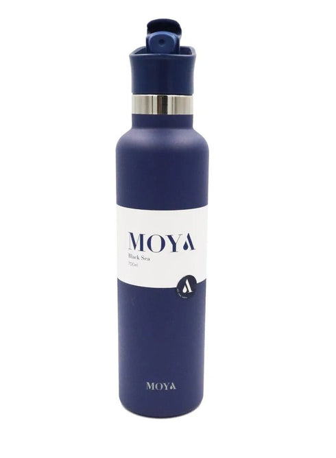 Moya "Black Sea" 700ml Insulated Sustainable Water Bottle Spout Lid